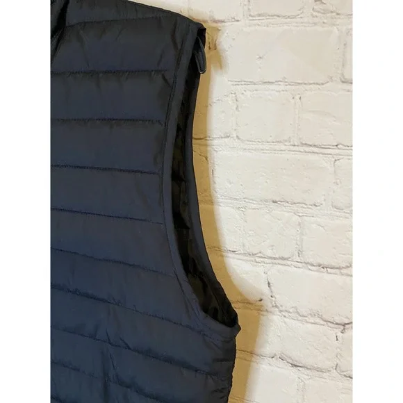 Women Jacket Small Black 100% Polyester Full Zip Pocket Puffer Vest - Picture 3 of 6